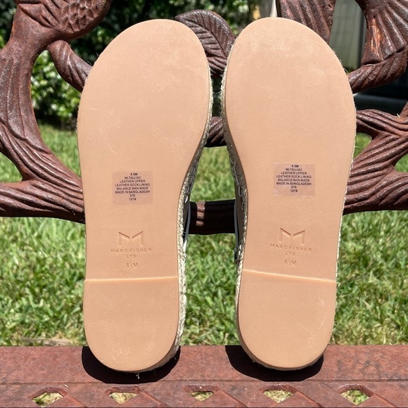 💋NWT Marc fisher snake embossed leather & rope buckle sandal - Picture 11 of 13